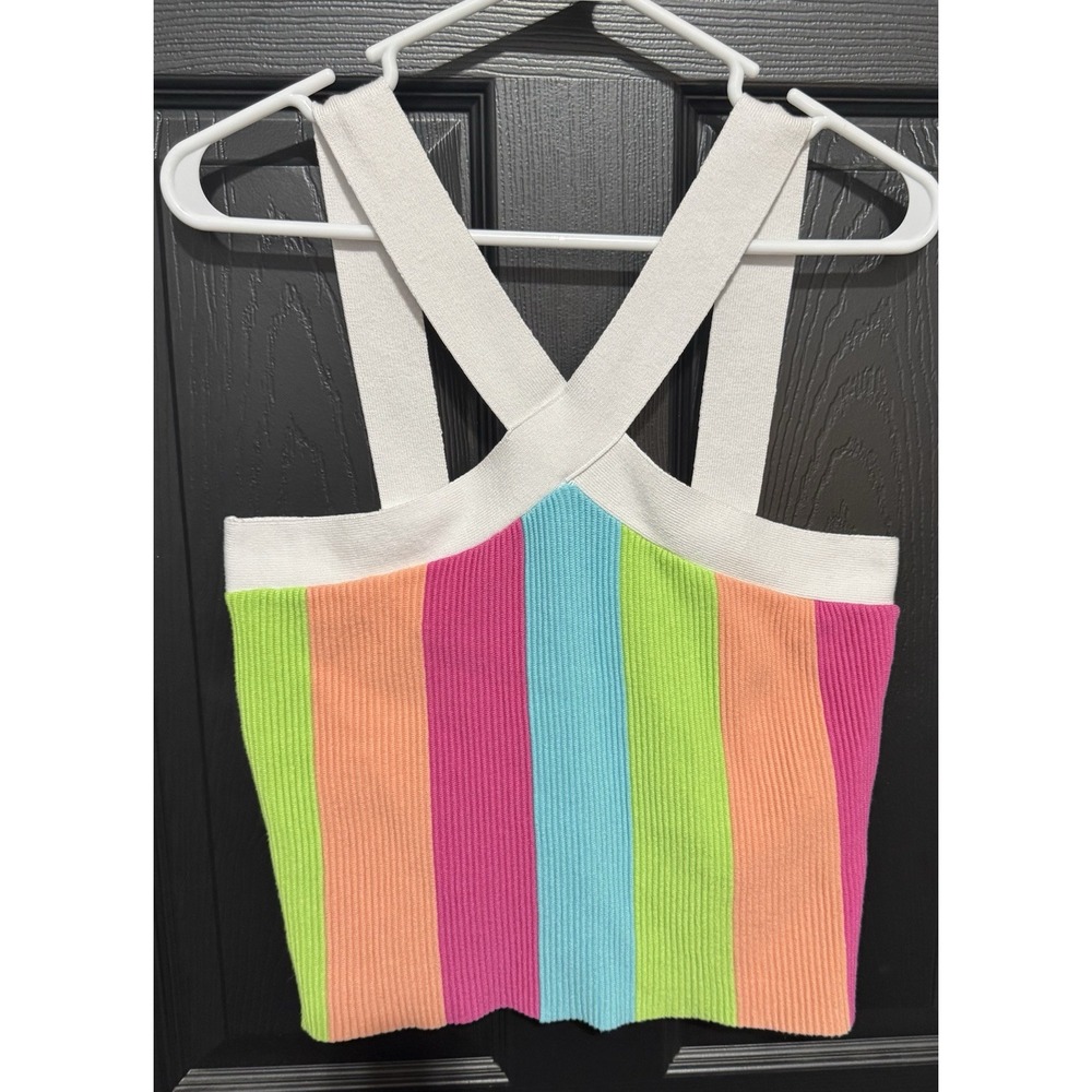 Pink‎ Lily Waiting For Sunshine Multi Striped Halter Neck Tank Size Medium